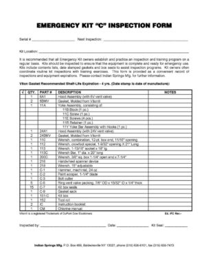 Emergency Kit C Inspection Form