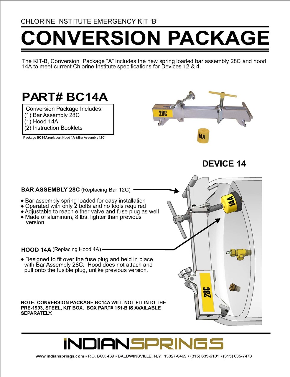 Emergency Kit B Conversion Package Literature Indian Springs
