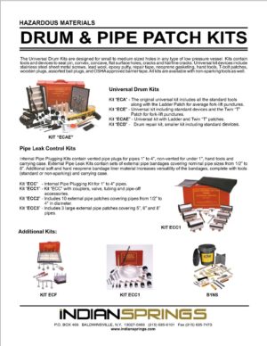 Hazmat Material Drum & Pipe Patch Kits Literature